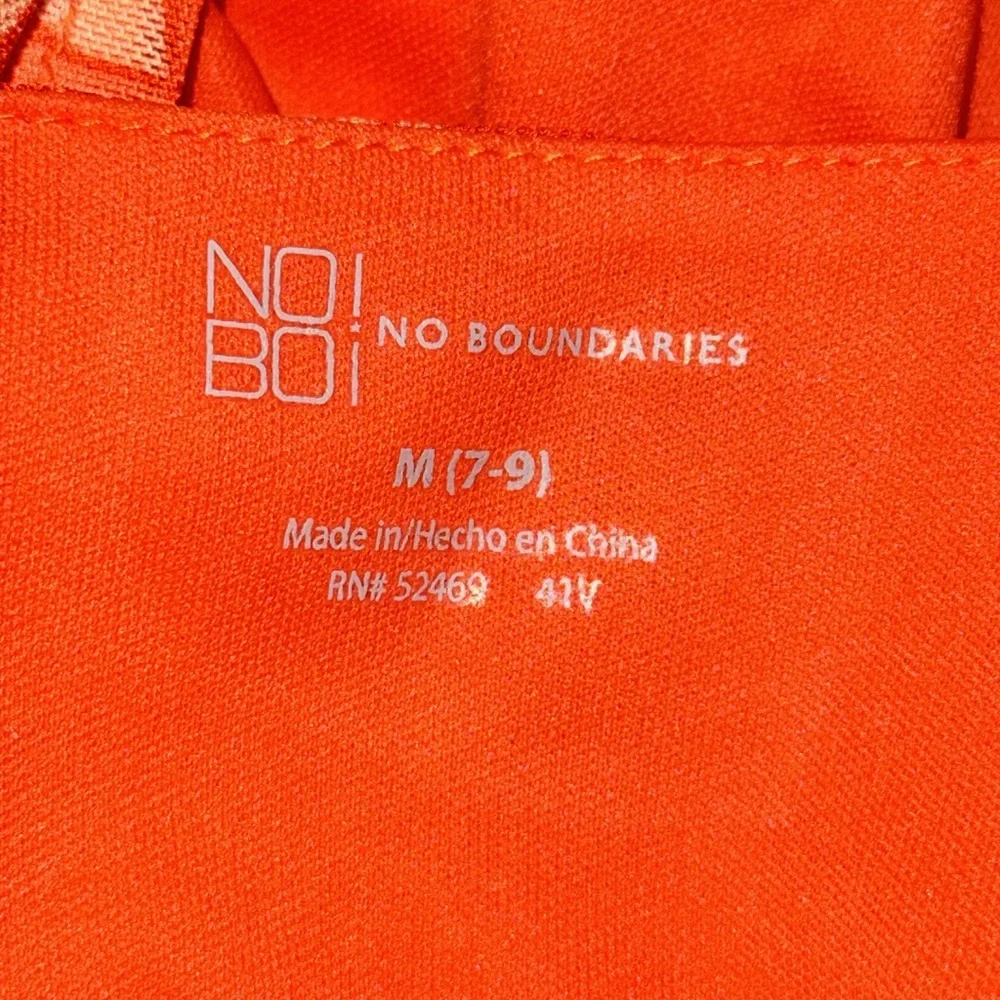 No Boundaries Mesh SET Top & Ruched Skirt Orange Floral Women’s Juniors M 7-9
